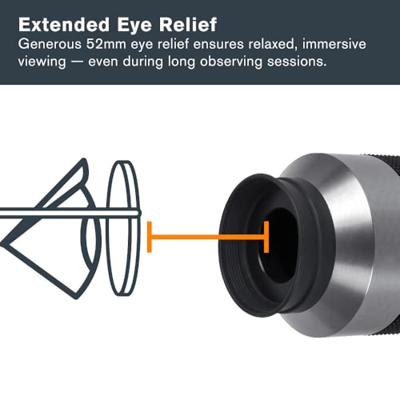Celestron 93328 Omni 2' oculair met ultralang brandpunt van 56 mm en superieure lichttransmissie - geschikt voor waarnemen van deepsky-sterrenhopen, nevels en melkwegstelsels, Zilver/zwart
