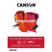 Schilderpapier Canson Graduate Oil & Acrylic 20vel 290gr A4 natuurlijk wit | 5 stuks - thumbnail
