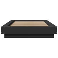 Bedframe bewerkt hout zwart 90x200 cm - thumbnail