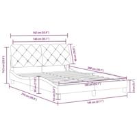 Bedframe met LED zonder matras fluweel lichtgrijs 140x200 cm - thumbnail