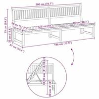 Ligstoel 1-persoon Bruin 200 x 57 x 75cm Massief acaciahout - thumbnail