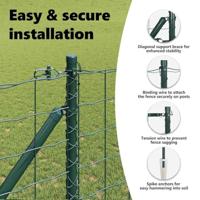 VidaXL Hek met paal groen 1,2 x 10 m staal - thumbnail