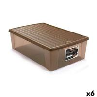 Opbergbak met Deksel Stefanplast Elegance Beige Plastic 38,5 x 17 x 59,5 cm (6 Stuks) - thumbnail