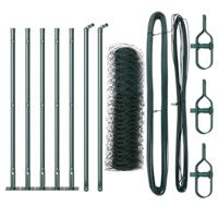 VidaXL Afrasteringspaal groen 10 x 0,6 m (50 mm gaas) staal en pvc - thumbnail