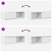 TV-meubel 80x31x25,5 cm bewerkt hout wit - thumbnail