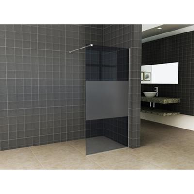 Wiesbaden Inloopdouche Slim Rookglas met Middenband 120x200 8 mm Nano Coating