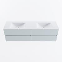 MONDIAZ VICA 170cm badmeubel onderkast Clay 4 lades. Wastafel CLOUD dubbel zonder kraangat, kleur Talc. - thumbnail