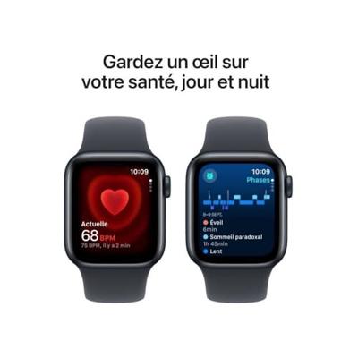 Apple Watch SE (2e gen.) GPS + Cellular 40 mm Smartwatch - Kast van middernacht aluminium - Middernacht sportbandje (M/L). Conditie en slaap bijhouden, ongelukdetectie, hartritme monitoren