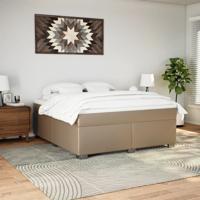 Boxspring met matras kunstleer cappuccinokleurig 180x200 cm - thumbnail
