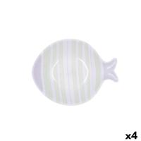 Kom Quid Kaleido Tweekleurig Keramisch Vis 15 x 13 x 4 cm (4 Stuks) - thumbnail