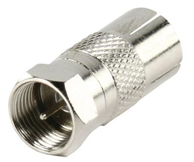 F-connector naar coax (IEC) female adapter
