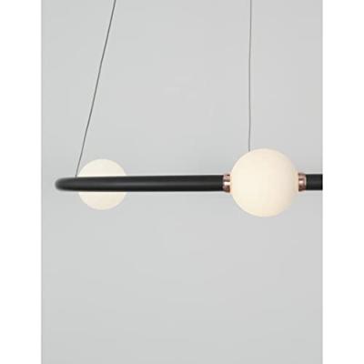Lyora HanglampCelia zwart met wit rond horizontaal - 9820601