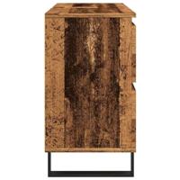 Badkamerkast 80x33x60 cm bewerkt hout oud houtkleurig - thumbnail