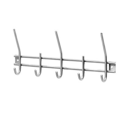 Kapstok 5 haken roestvaststaal geborsteld