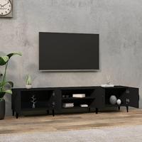 Tv-meubel 180x31,5x40 cm bewerkt hout zwart - thumbnail