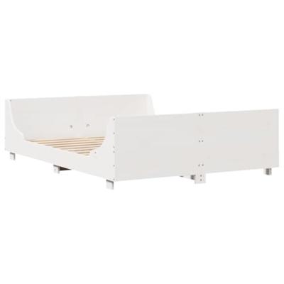Bedframe zonder matras massief grenenhout wit 140x190 cm Bedframe zonder matras massief grenenhout wit 140x190 cm