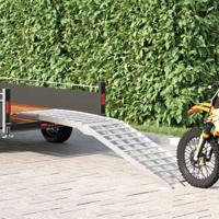 VidaXL Motorcycle ramp 680 kg zilver 230 x 44 x 5 cm aluminium - thumbnail