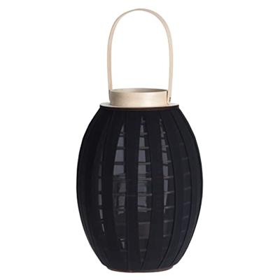 Lantaarn met stof 23x34cm zwart