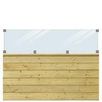 Geïmpregneerd Houten Stapelrabat Schutting Met Glas Klink 174 x 125 CM - thumbnail