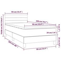 Boxspring met matras fluweel donkergrijs 90x200 cm - thumbnail