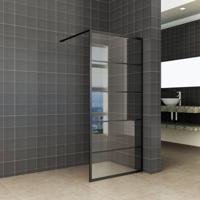 Inloopdouche Wiesbaden Horizon 80x200 cm Inclusief Mat Zwart Raster en NANO Glas - thumbnail