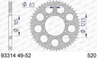 AFAM Chain wheel 520 52z alu silver - thumbnail
