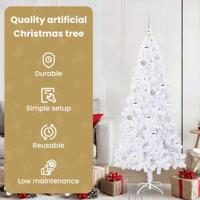 Kunstkerstboom met 300 LED Wit 180 cm PVC en staal - thumbnail