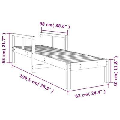 Ligstoel 199,5x62x55 cm massief grenenhout