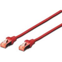 Digitus DK-1644-0025-R-10 RJ45 Netwerkkabel, patchkabel CAT 6 S/FTP 0.25 m Rood Folie afscherming, Afscherming totaal, Afgeschermd, Halogeenvrij, Simplex, - thumbnail