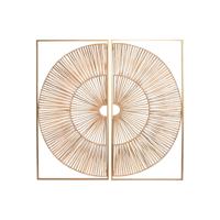 Wanddecoratie Home ESPRIT Gouden Natuurlijk 50 x 2 x 100 cm (2 Onderdelen) - thumbnail