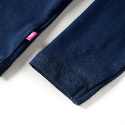 Kindershirt met lange mouwen dierenprint 128 marineblauw