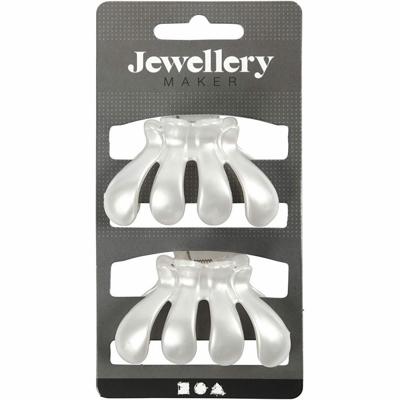 Creativ Company Haarkam, l: 60 mm, b: 38 mm, parelmoer, 2 stuk/ 1 doos