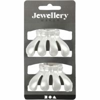 Creativ Company Haarkam, l: 60 mm, b: 38 mm, parelmoer, 2 stuk/ 1 doos - thumbnail