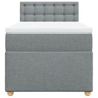 Boxspring met matras stof lichtgrijs 90x190 cm - thumbnail