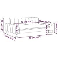 Kinderbank 90x53x30 cm stof crèmekleurig - thumbnail