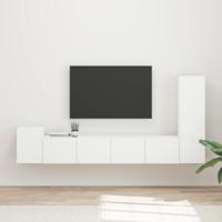 Tv-meubelset Wandgemonteerd 3 pcs Wit Bewerkt hout - thumbnail