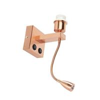 QAZQA Moderne wandlamp koper met flexarm - Brescia Combi - thumbnail