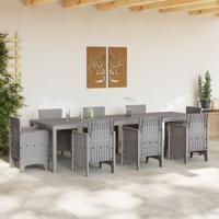 Tuintafel 300x100x73 cm poly rattan lichtgrijs - thumbnail