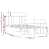 Bedframe met hoofd- en voeteneinde metaal wit 120 x 190 cm - thumbnail