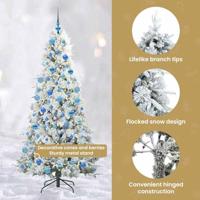 VidaXL Kunstmatige inklapbare kerstboom wit 180 cm pe en pvc - thumbnail