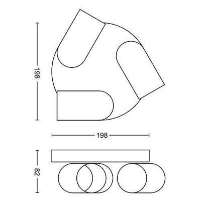Philips OpbouwspotPongee 3-lichts wit - 5058331PN