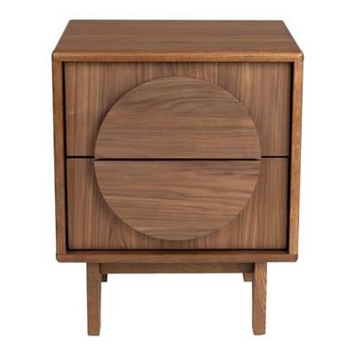 Zuiver Bijzettafel/Nachtkastje 'Groove' Walnoothout, Met 2 laden