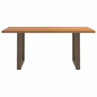 Eettafel rechthoekig 180x120x74 cm massief eikenhout lichtbruin - thumbnail