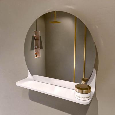 MONDIAZ SPOT spiegel rond 40cm met Spiegelplanchet kleur Talc.