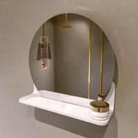 MONDIAZ SPOT spiegel rond 40cm met Spiegelplanchet kleur Talc. - thumbnail