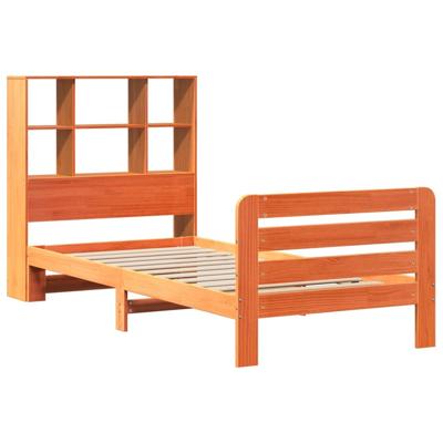 Bedframe zonder matras massief grenenhout wasbruin 120x190 cm