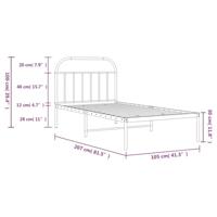 Bedframe met hoofdbord metaal wit 100x200 cm - thumbnail