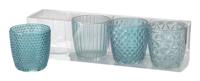 Boltze Home Theelichthouder set a 4st ø7xh7cm blauw - thumbnail