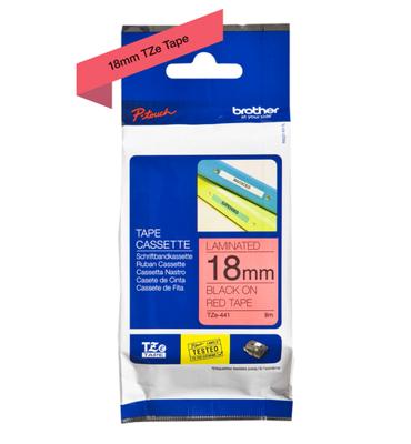 Brother Printlintcassette TZE-441 rood/zwart 18 mm - thumbnail