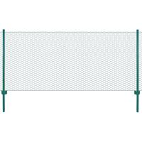 VidaXL Draadgaashek met palen 25x0,75 m staal groen - thumbnail